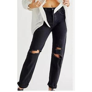 Free People We The Free Bren Boyfriend Jean Black 25